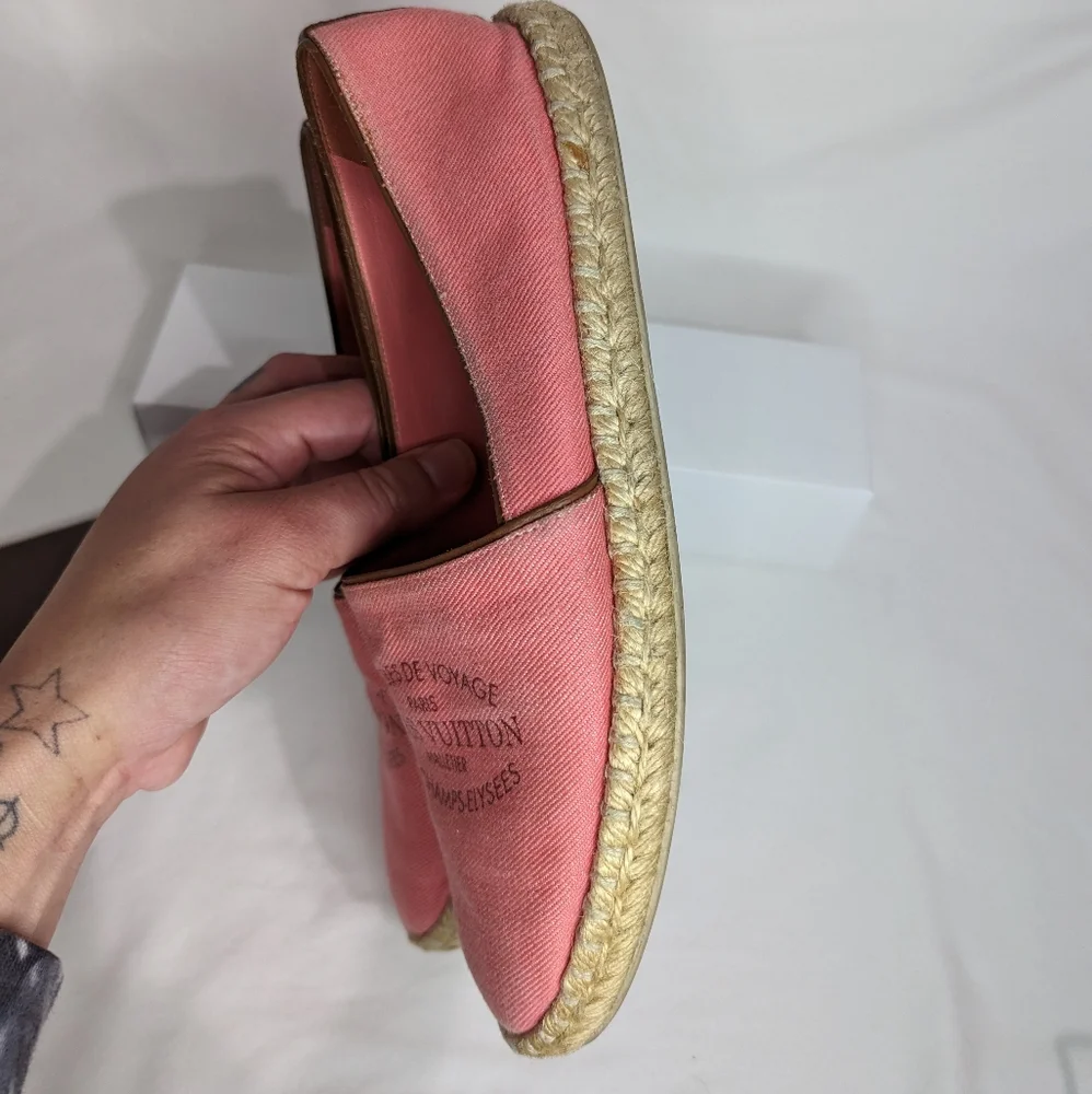 Authentic Louis Vuitton Pink Canvas Espadrilles